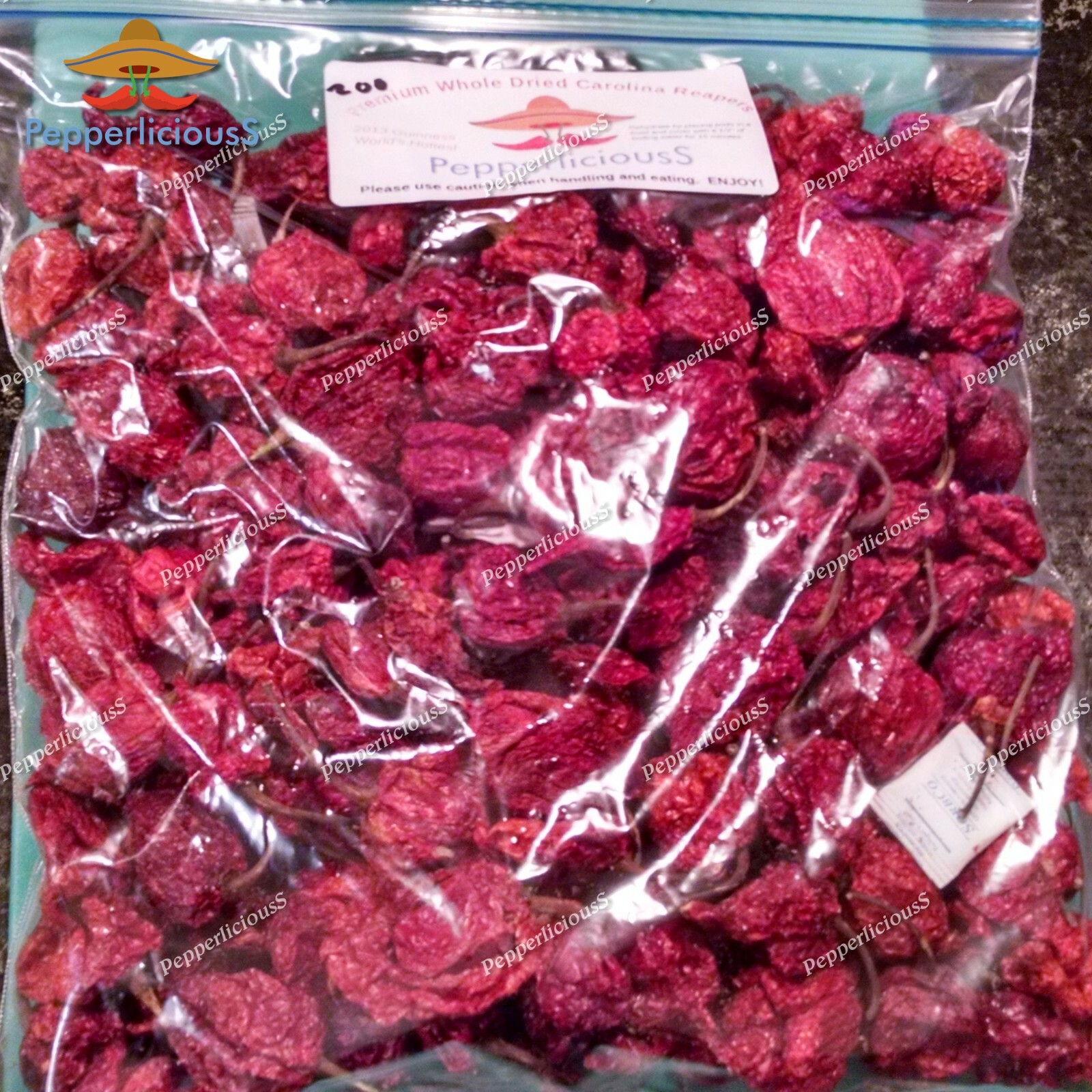 200 DRIED CAROLINA REAPER Pods – WORLDS HOTTEST CHILI PEPPER Super Hot Quality