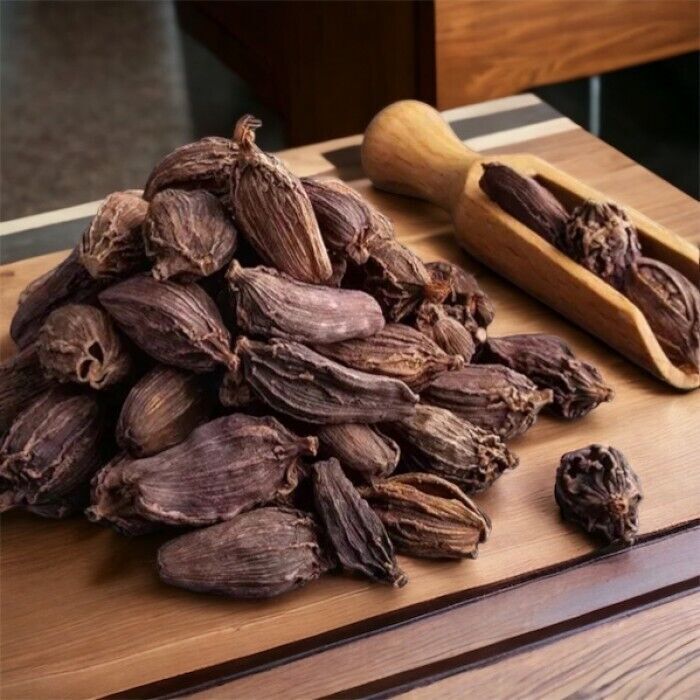Indian Premium Greater Cardamom Black Whole Organic Kitchen Spice Perelam