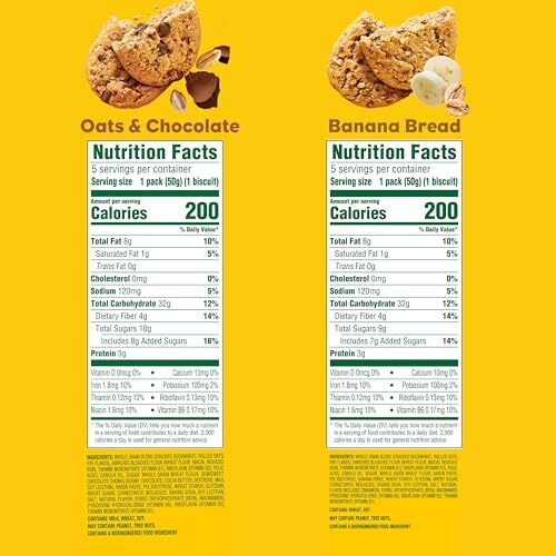 belVita Soft Baked Breakfast Biscuits Variety Pack 15 Total Packs Banana Oats
