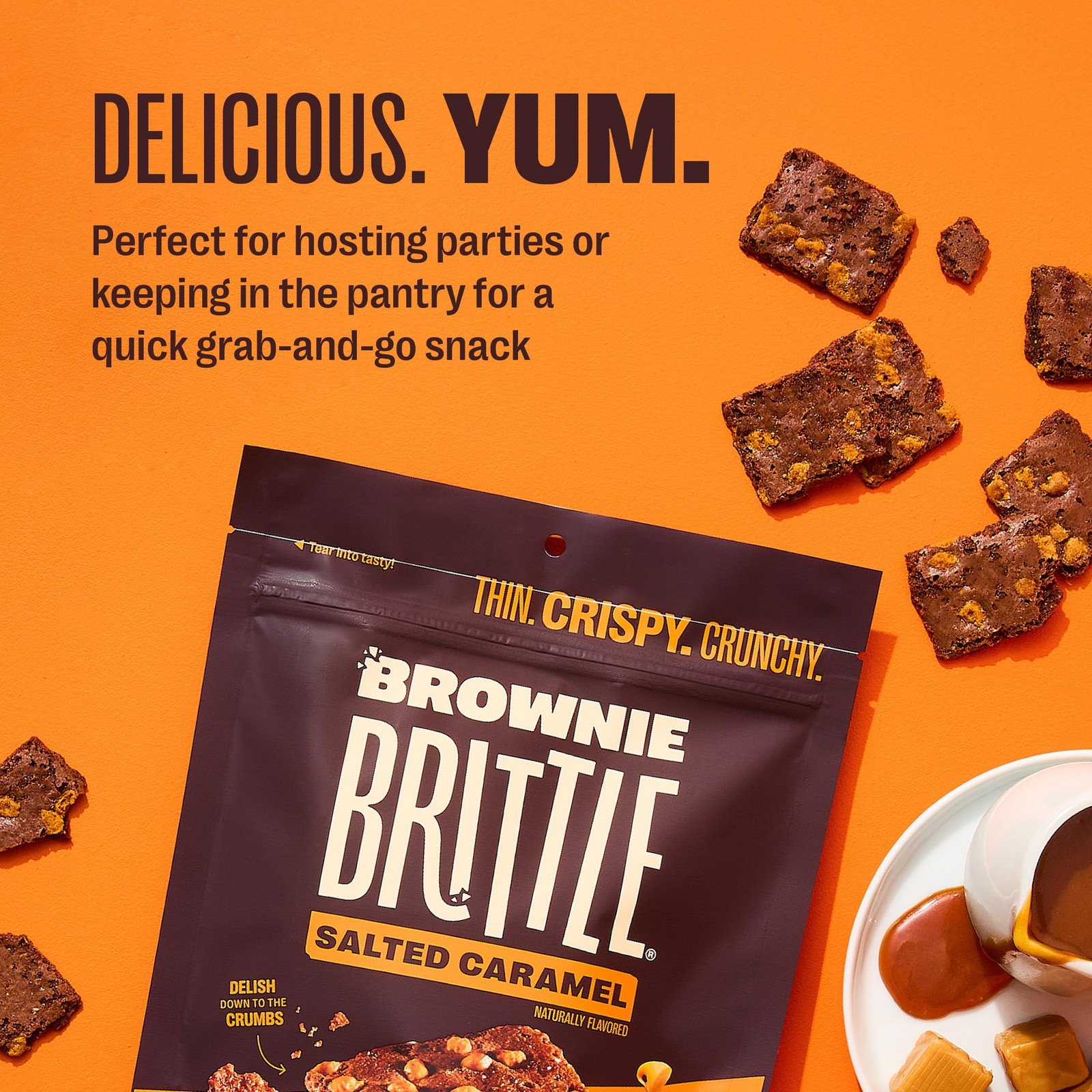 Sheila G’s Brownie Brittle Low Calorie, Thin Sweet Crispy Snack and Treats