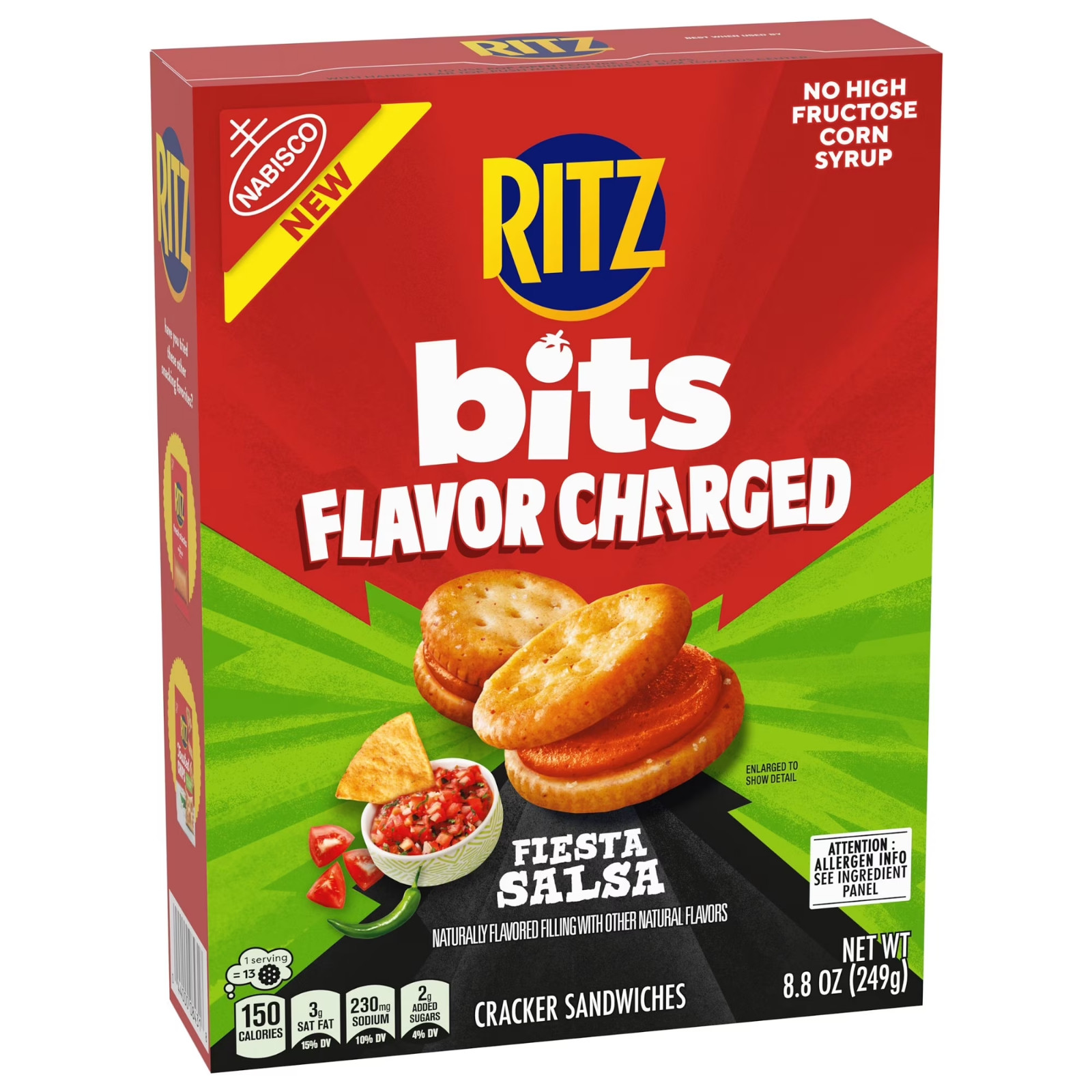 RITZ Bits Flavor Charged Fiesta Salsa Sandwich Crackers, 8.8 oz