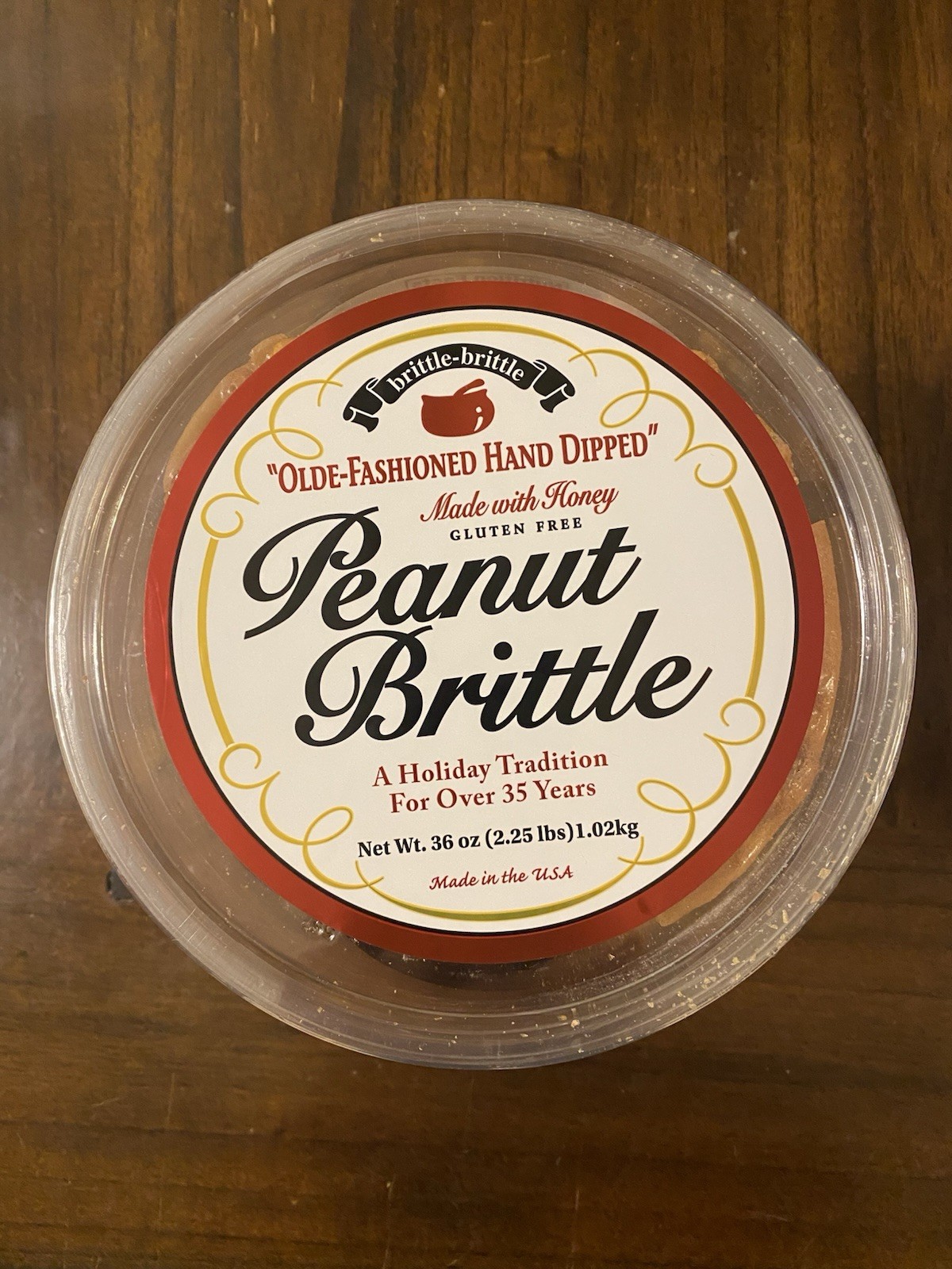 2 PACK Brittle-Brittle Peanut Brittle 38 Oz. EACH JAR – FREE SHIPPING