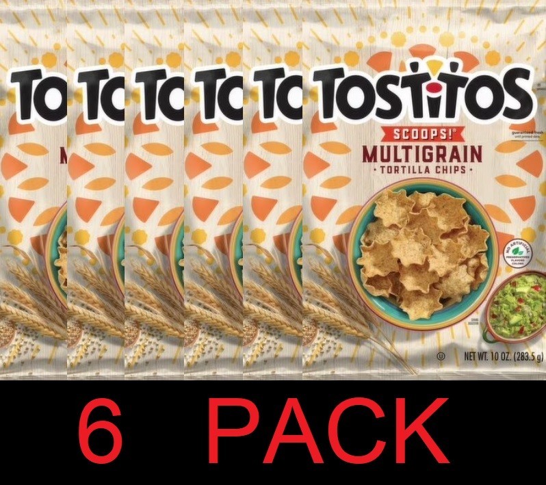 Tostitos SCOOPS Crispy MULTIGRAIN Tortilla Chips ORIGINAL 10 oz Bag – 6 PACK