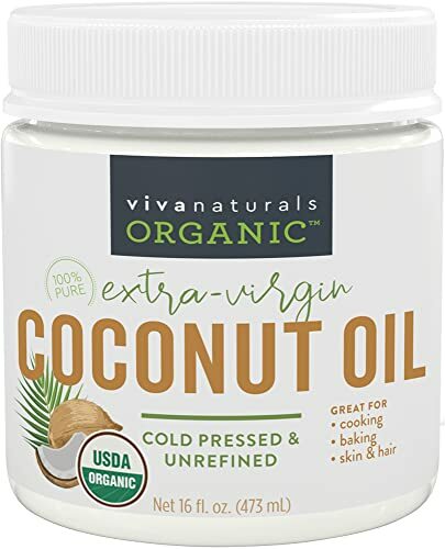 Organic Coconut Oil Unrefined,Cold-Press Extra Virgin, Cooking & Hair Oil, 16 Oz
