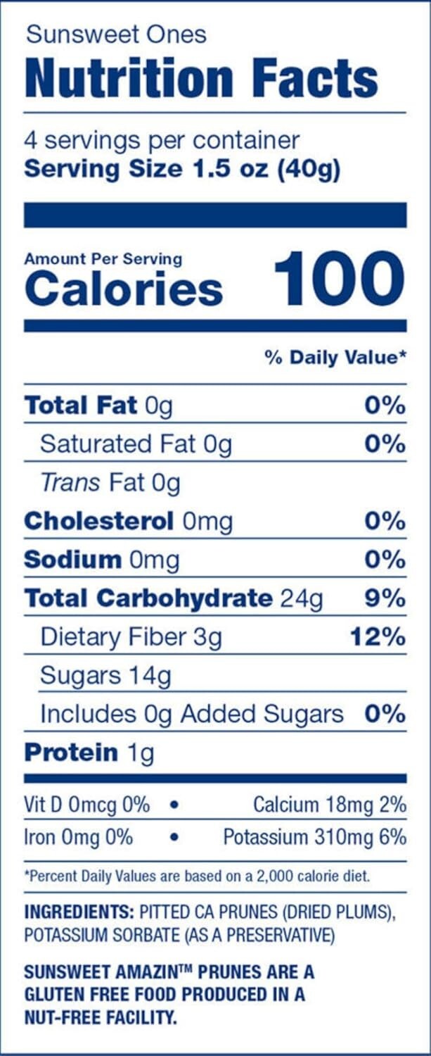 Gold Label California Individually Wrapped Prunes 6oz – Pack of 2 for On-the-Go
