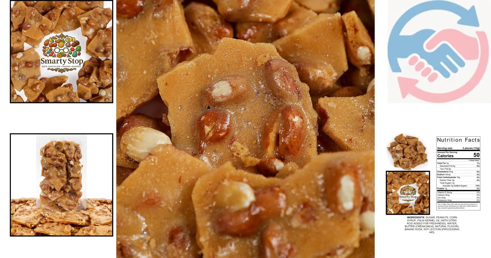 Nostalgic 16 Ounce Peanut Brittle Candy – Resealable for Freshness & Flavor