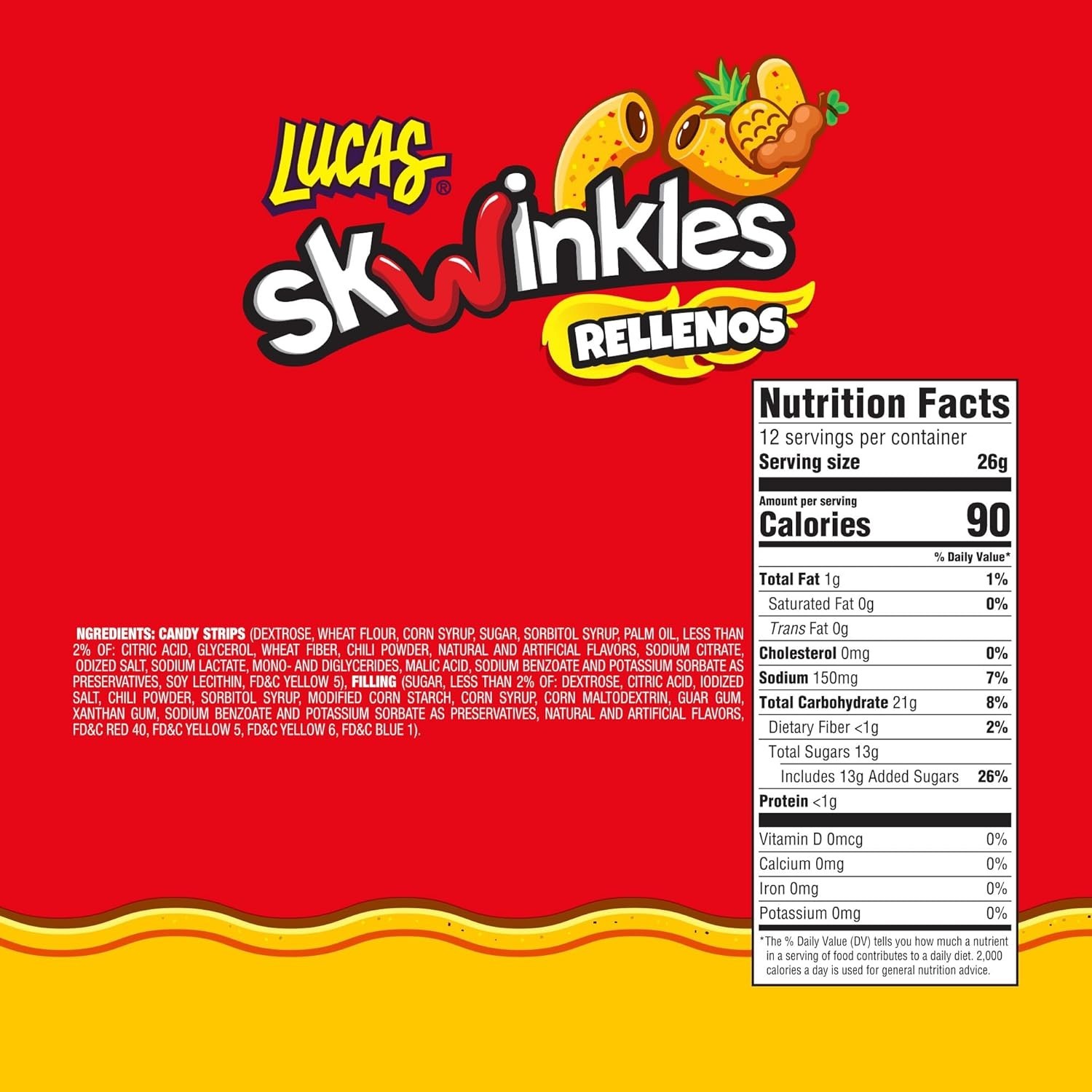Skwinkles Sweet & Sour Pineapple Tamarind Strips – 0.92oz, Ideal for Treats