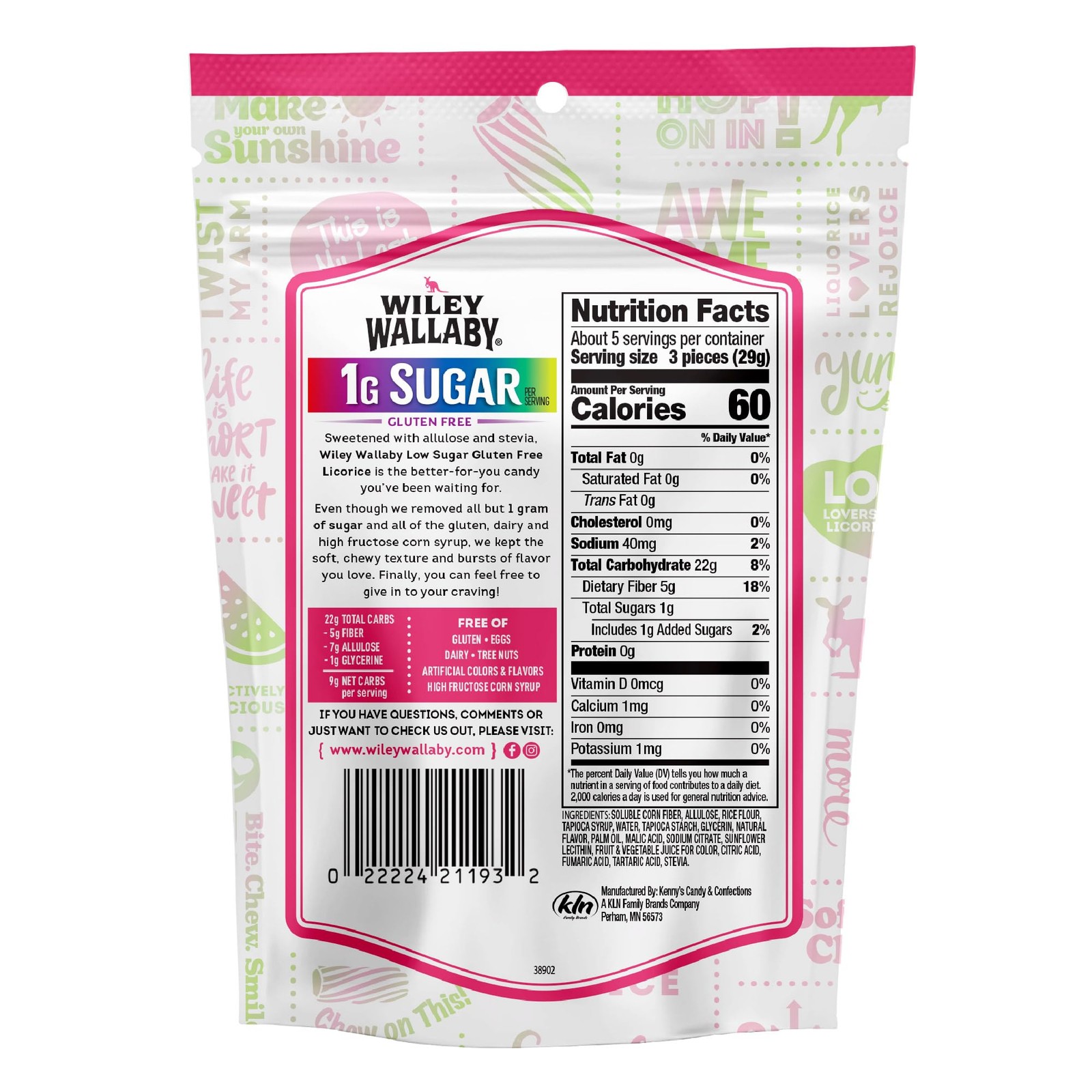 Licorice 5.5 Ounce Watermelon Low Sugar Gluten Free Gourmet Soft & Chewy Aust…