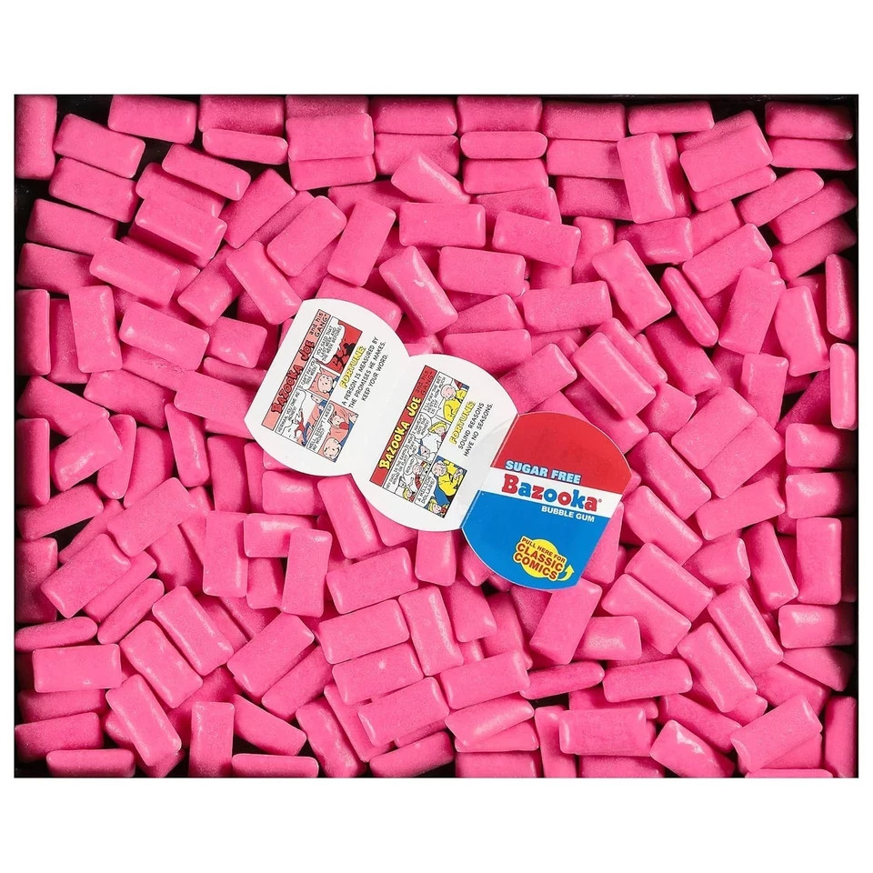 Bazooka Sugar-Free Bubble Gum Pellets Bag – 120 Count Bulk Gum, Original Flavor