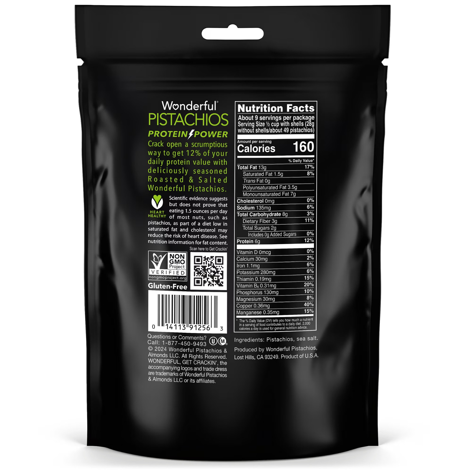 Wonderful Pistachios In-Shell Roasted and Salted Nuts 48 Ounce Resealable Bag