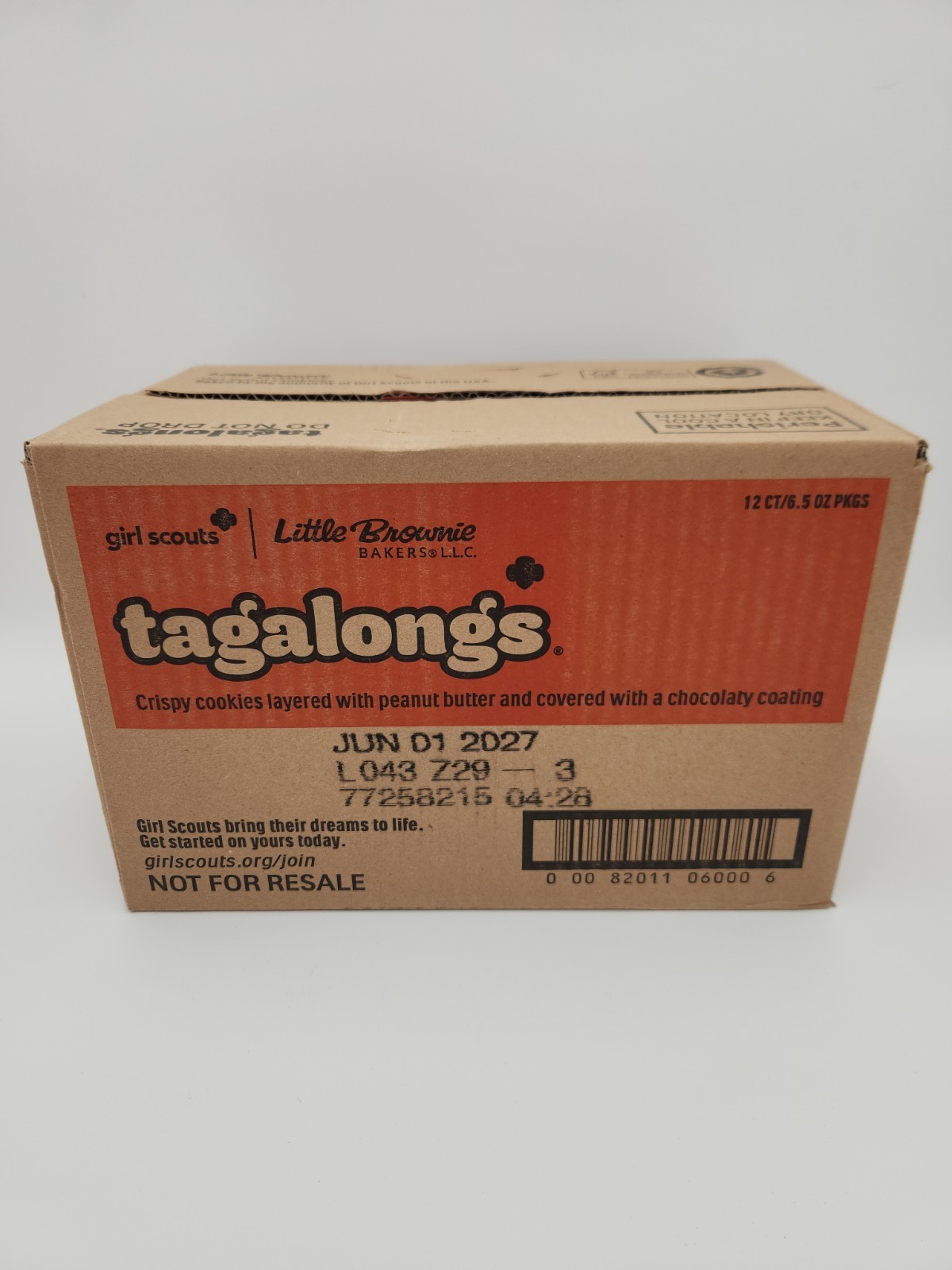 LAST CHANCE Girl Scout Cookies TAGALONGS Case = 12 Boxes/168 Cookies EXP Jun2027