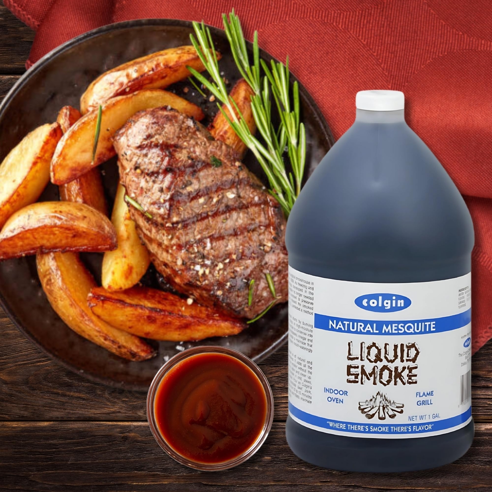 Colgin Liquid Smoke Mesquite 128 Fl Oz Vegan Gluten Free BBQ Flavor Enhancer