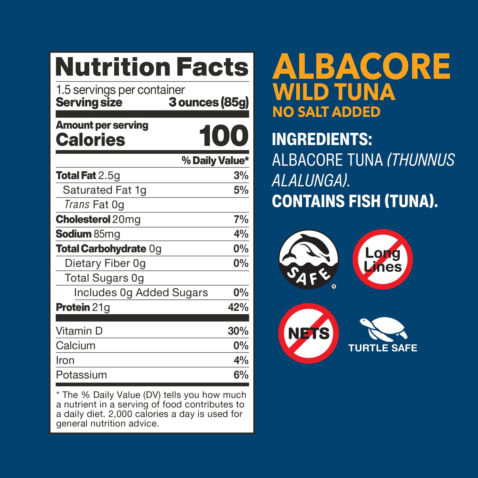 Wild Planet Albacore Tuna, No Salt Added, Canned 5 Ounce (Pack of 12)