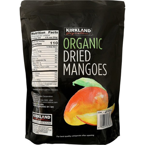 2 Packs Kirkland Signature Organic Dried Mangoes 40 OZ Each Pack, Total 5 lbs