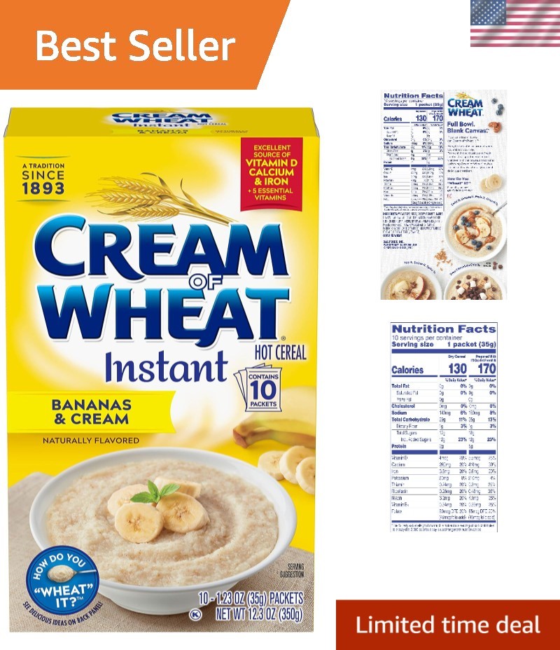 Ready-to-Eat Bananas & Cream Cereal – 10 Packets, Full of Essential Nutrients
