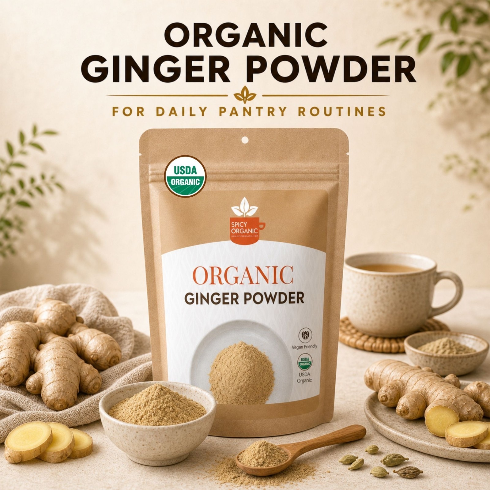 Spicy Organic Ginger Powder 16 oz | USDA Organic