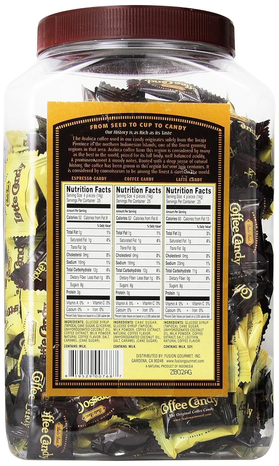 Bali’s Best Coffee Candy Assorted Flavors 2.31Lb Multicolor Jar Gift Set
