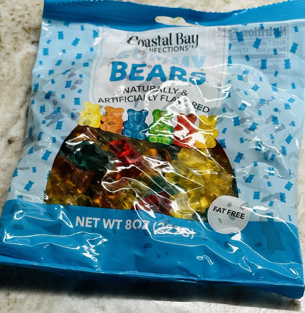 Coastal Bay Gummy Bears Fat Free 1ea 8oz. Bag-Brand New-SHIP N 24 HOURS