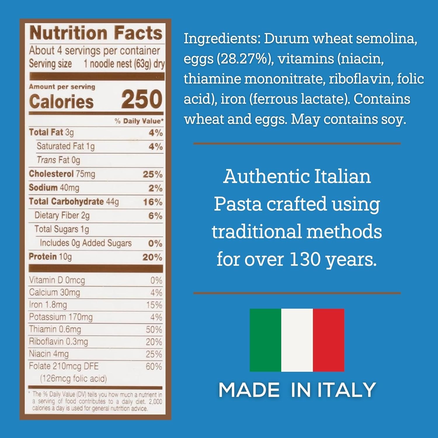 Pasta No. 101: Authentic Italian Egg Pappardelle, 8.8 Oz – Tradition Since 1886