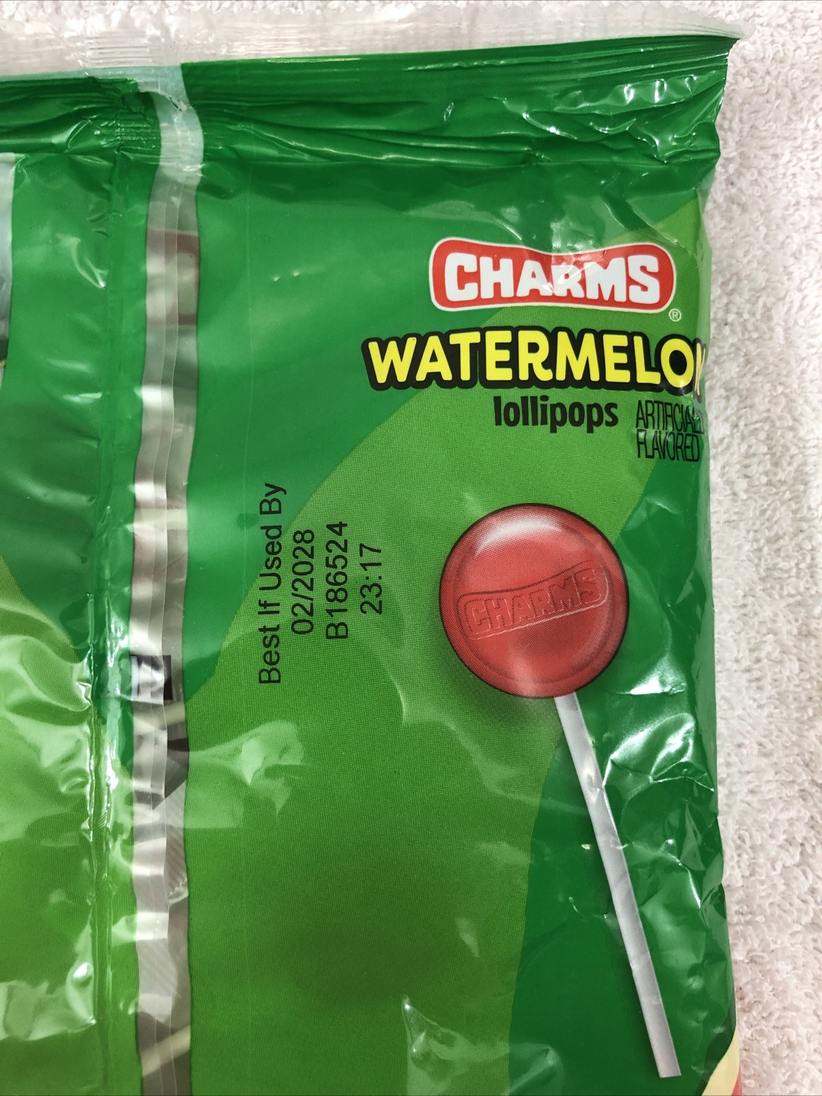 10 Pack ~ Charms WATERMELON POPS 150 Lollipops/Suckers Gluten & Peanut Free 2/28