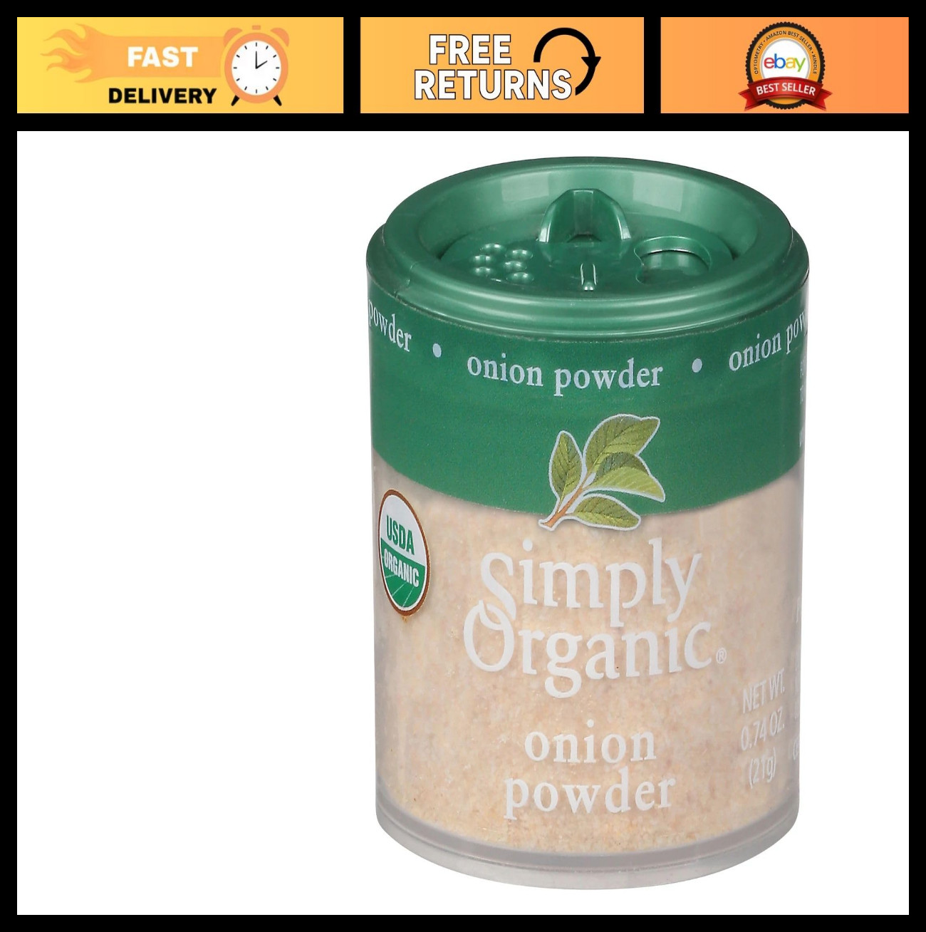 Organic White Onion Powder – Certified Kosher Mini Spices, 0.74oz (Pack of 6)