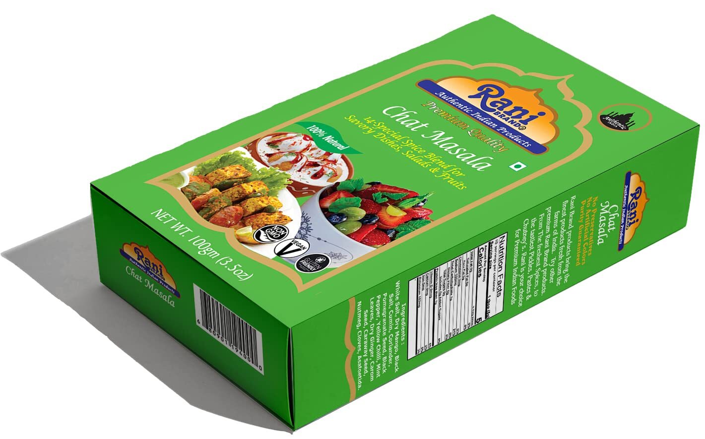 Rani Chat Masala (14 Spice Seasoning Salt) Tangy Indian Seasoning 3.5oz (100g)
