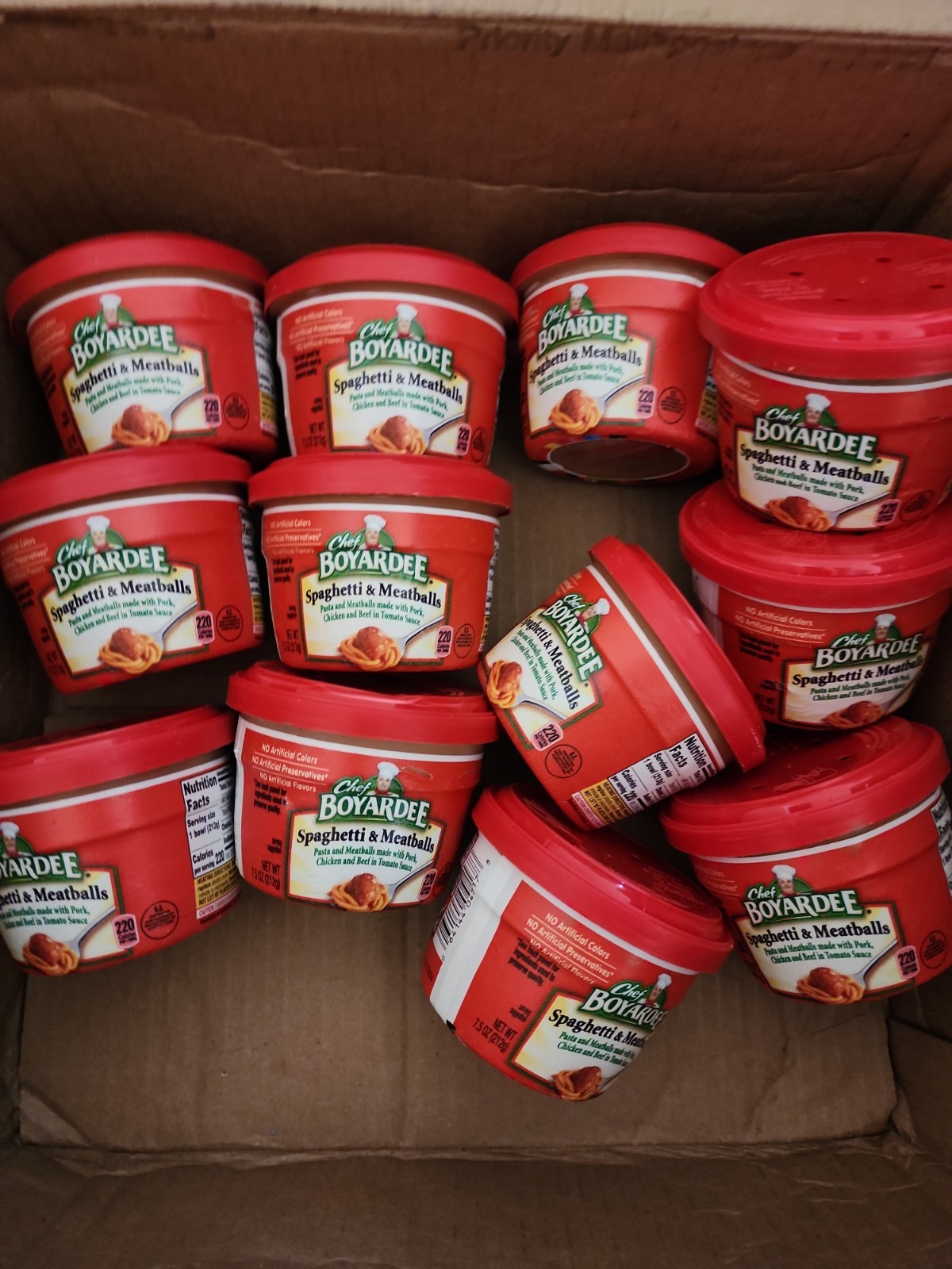 12 Pack Chef Boyardee Spaghetti & Meatballs Microwave Pasta 7.5oz Expiry 04/2027