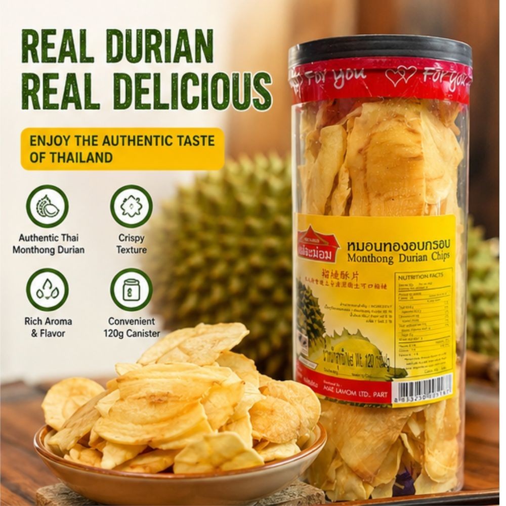 Premium Thai Durian Chips 120g Crispy Fried Monthong Fruit Snack Food Lover Gift