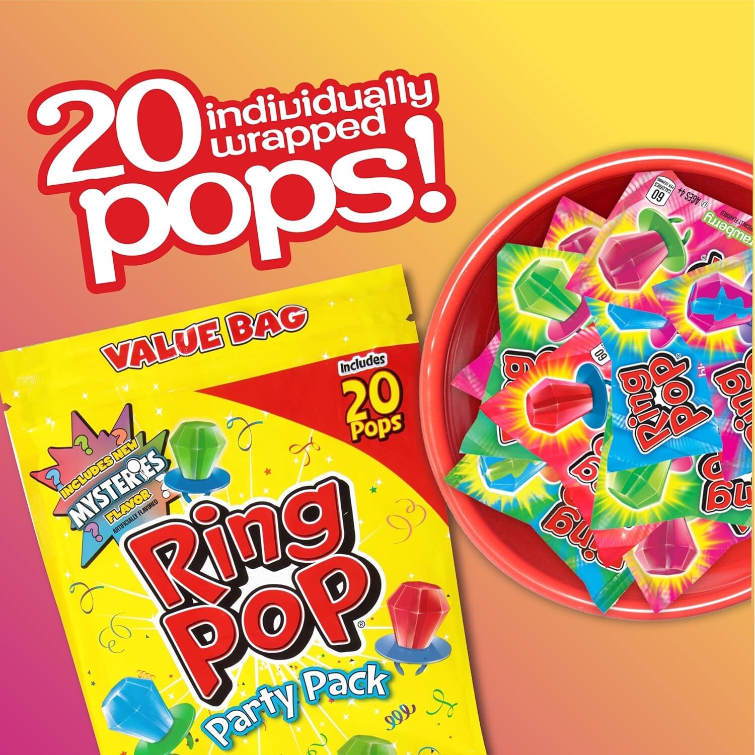 Vibrantly Colored 20 Count Lollipop Variety Pack for Kids’ Parties & Goodie Bags