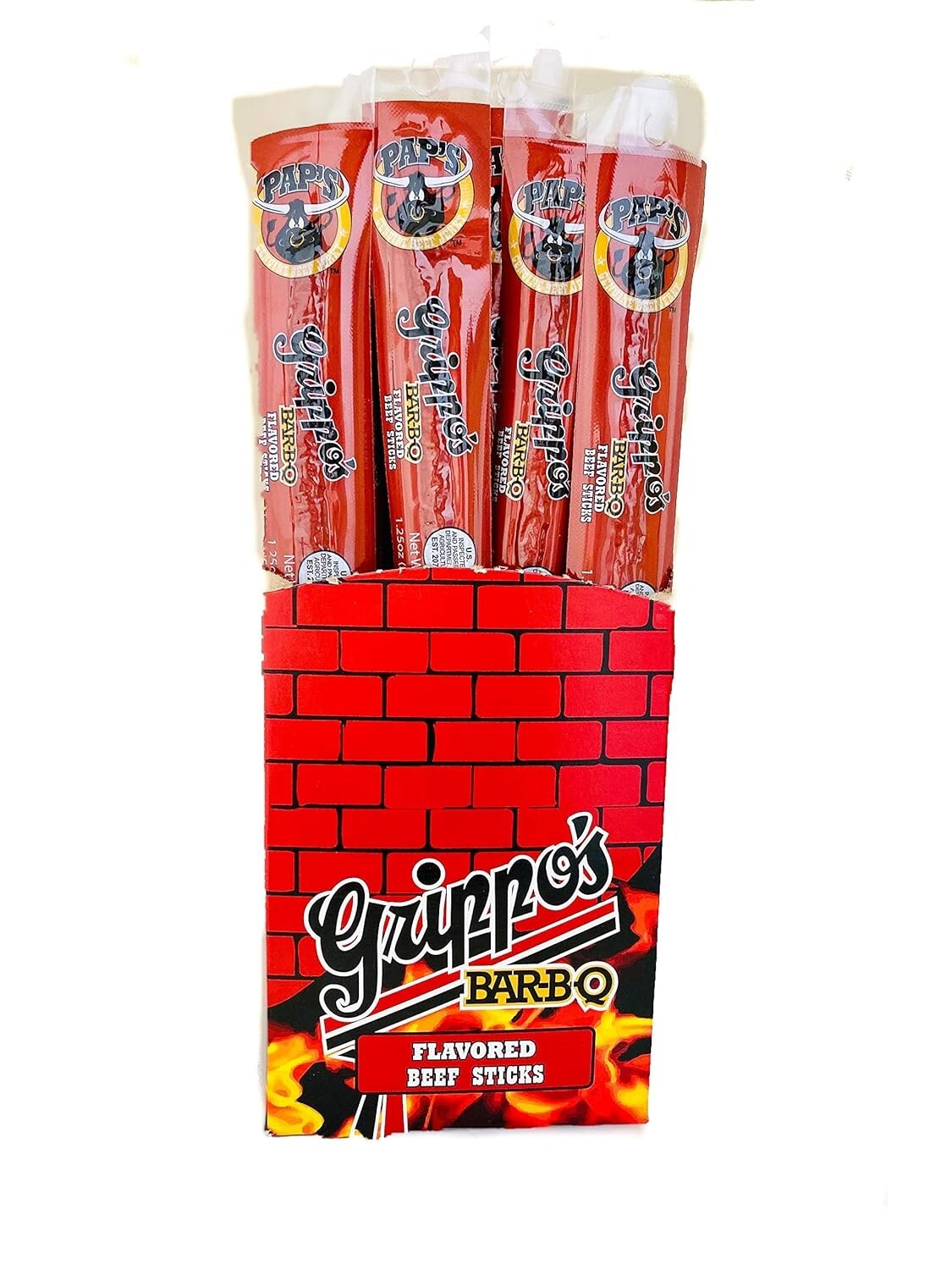 Grippo’s Jerky Bar-B-Q Beef Sticks 1.25oz – 24ct Box – Free Shipping!
