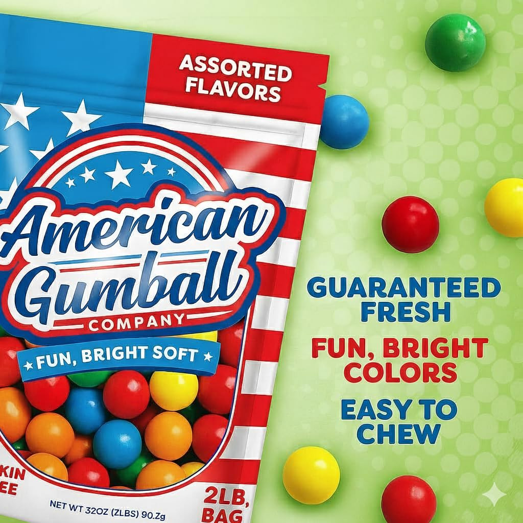 Refill Gumballs 2 Pound Bag – .59 Inch Small Gumballs for 1/2″ Gumball Machine,
