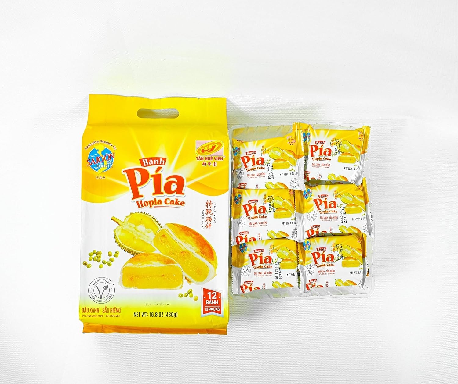 Pia Chay Mung bean & Durian – Pia Chay Đâu Xanh Sầu by Tan Hue Vien 12 cakes
