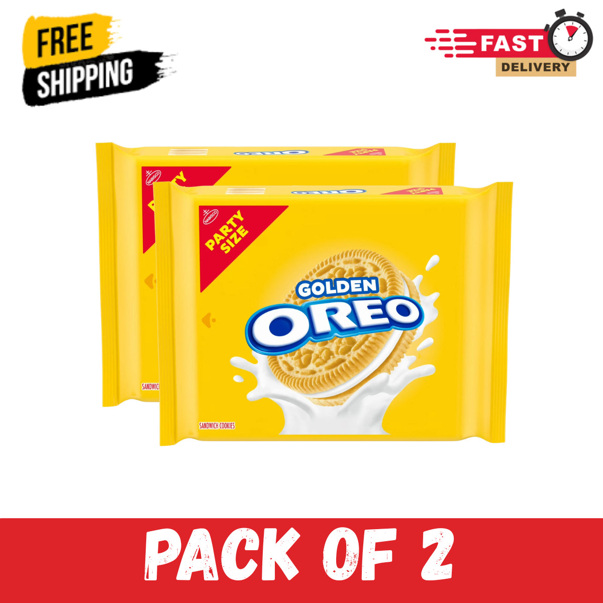 OREO Golden Sandwich Cookies, Party Size, 24.16 oz (Pack of 2) Free Shipping,,