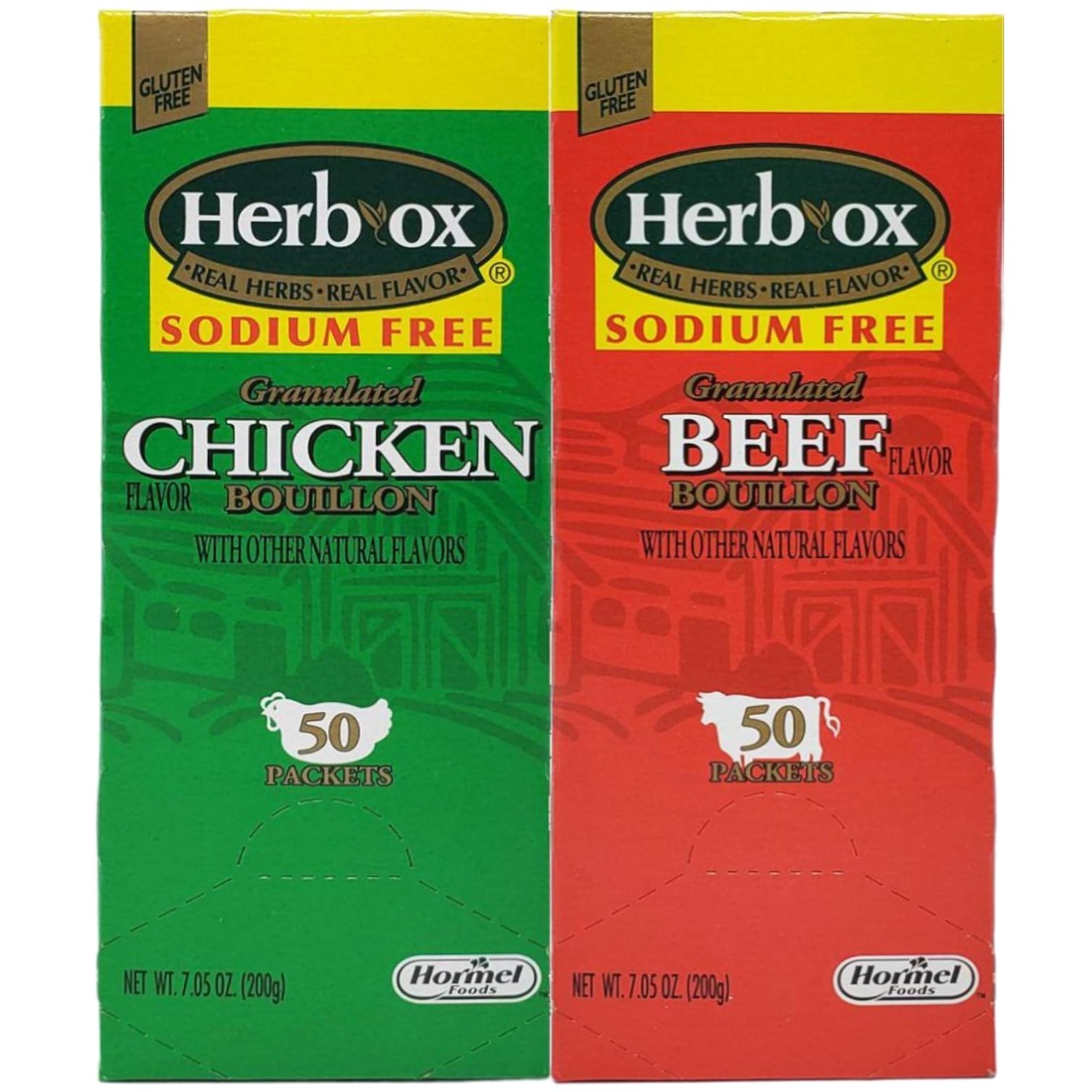 Herb-Ox Bouillon Bundle, Beef & Chicken, 100 Packets
