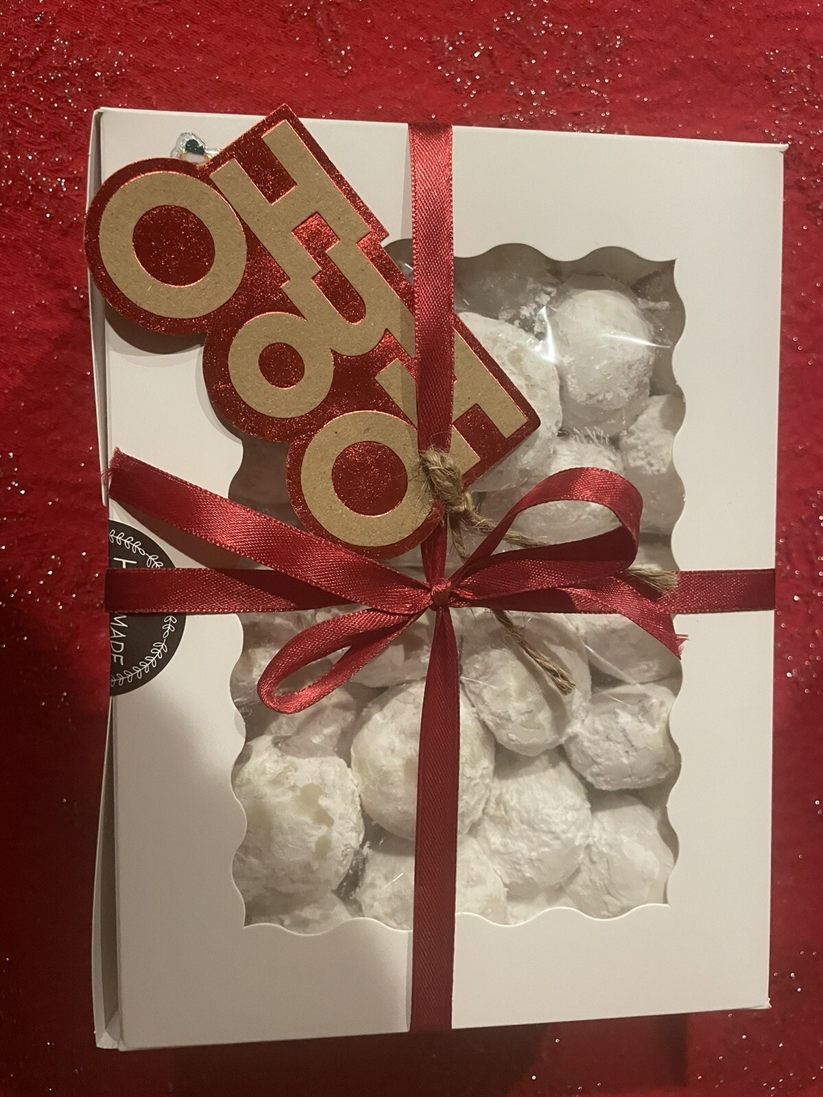 Homemade Cookies Snowball Pecan Or Walnuts 200 Cookies . Cello Bag, 4 Boxes.