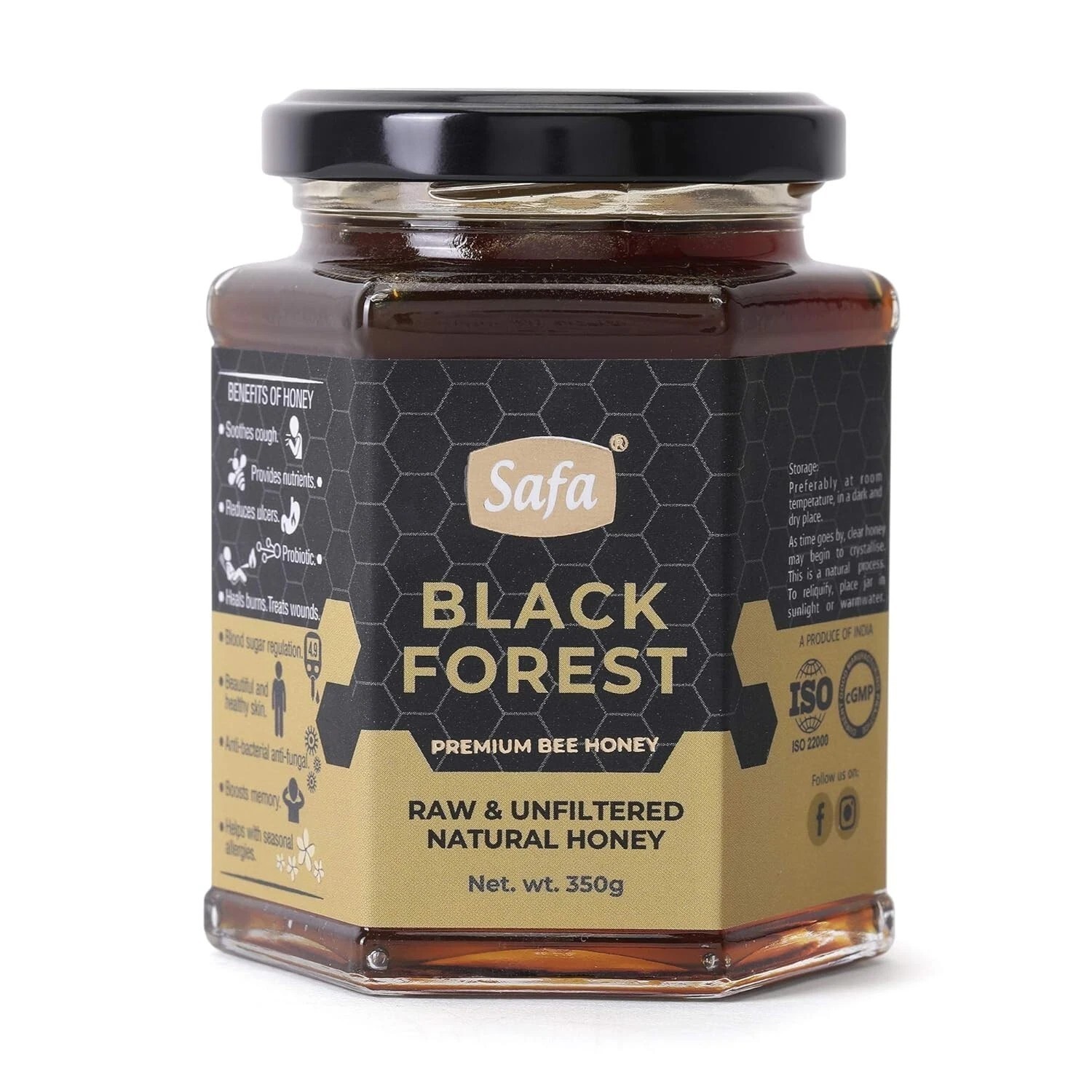 100%Organic Honey Raw Unprocessed Forest Honey Energy Boost Immune Support 350g