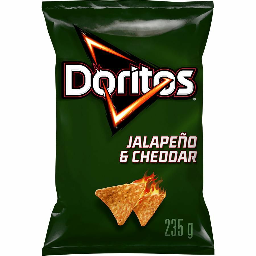 6 Bags Doritos Jalapeño & Cheddar BBQ TORTILLA CHIPS LARGE 235g FRITO LAY Canada