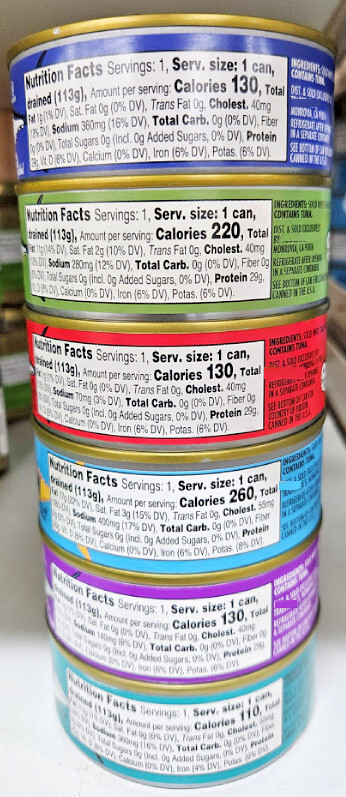 Trader Joe’s Solid White, Solid Light, Chunk Light Tuna, 4.5oz 128g (6 Cans)