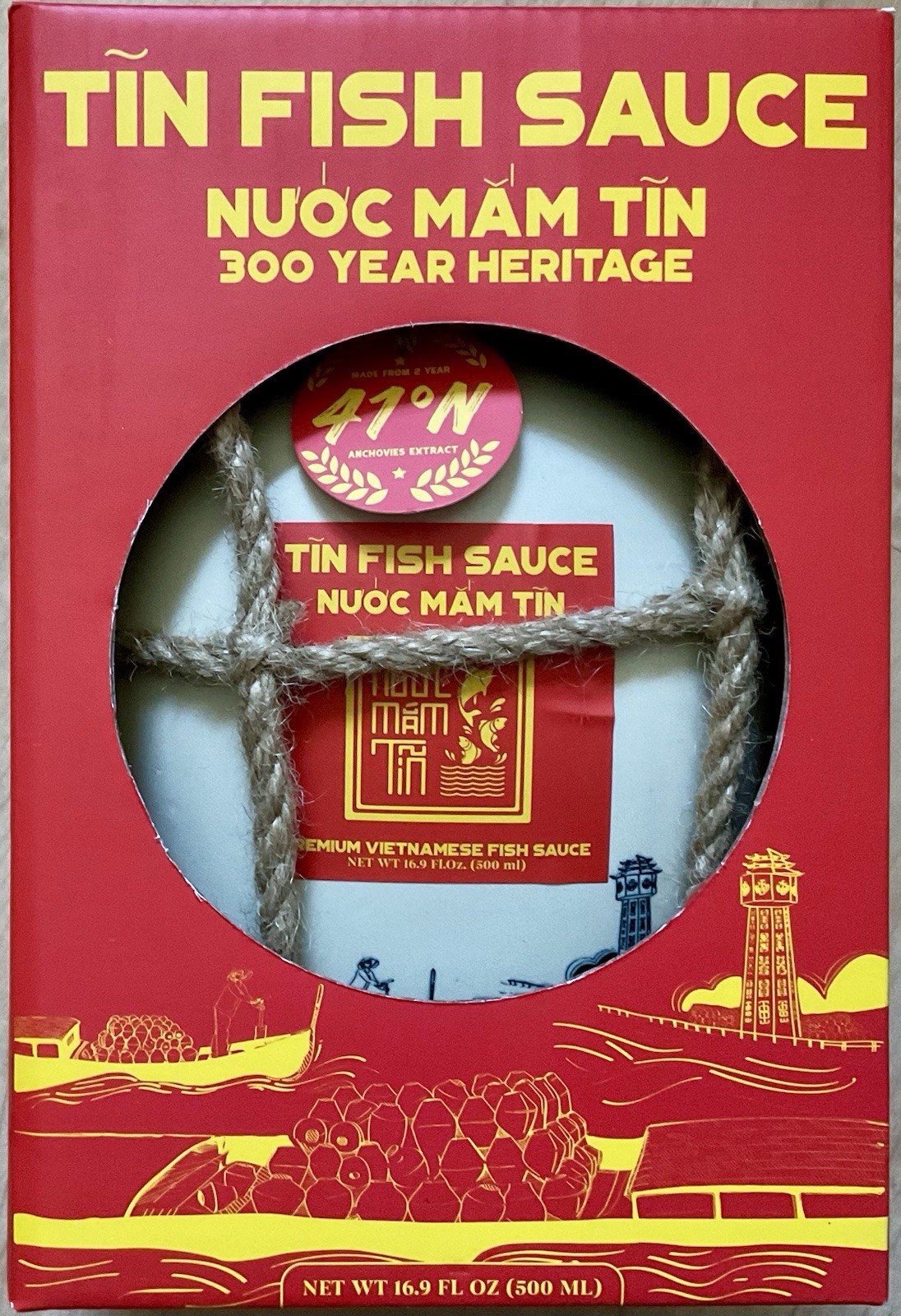 Tin Fish Sauce, Premium Vietnamese Quality, 41º N Black Anchovy, 16.9oz/500ml