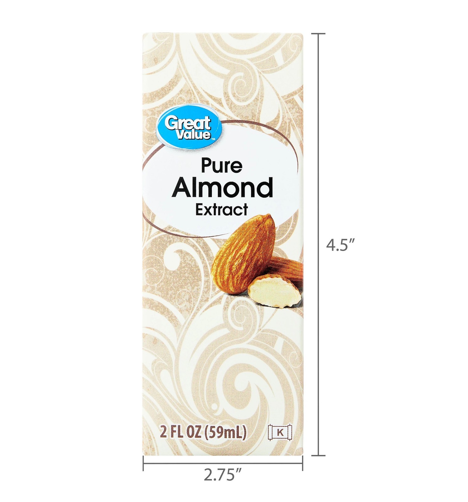 Great Value Pure Almond Extract, 2 fl oz Bottle