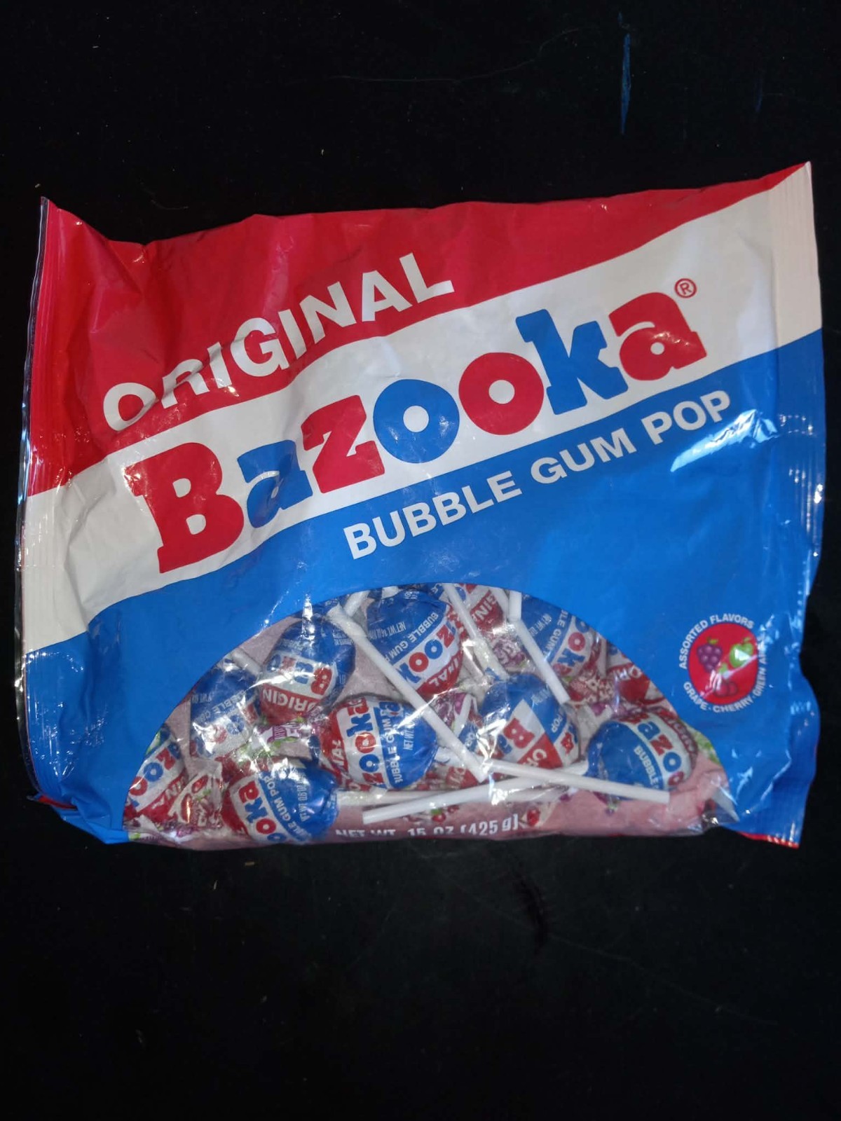 Bazooka Bubble Gum Pops Candy, 3 Bags