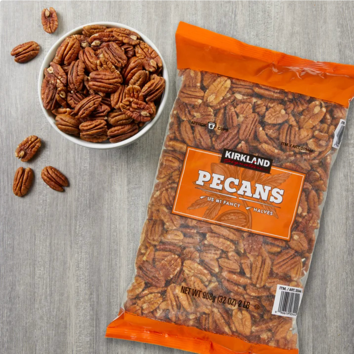 Kirkland Signature Pecan Halves 2 lbs Fresh US #1 Fancy Kosher Bulk Nuts