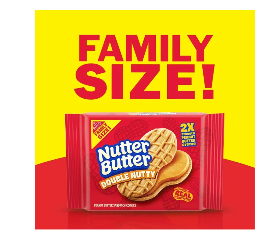 Nutter Butter double nutty peanut Butter Sandwich Cookies Family Size 15.27oz