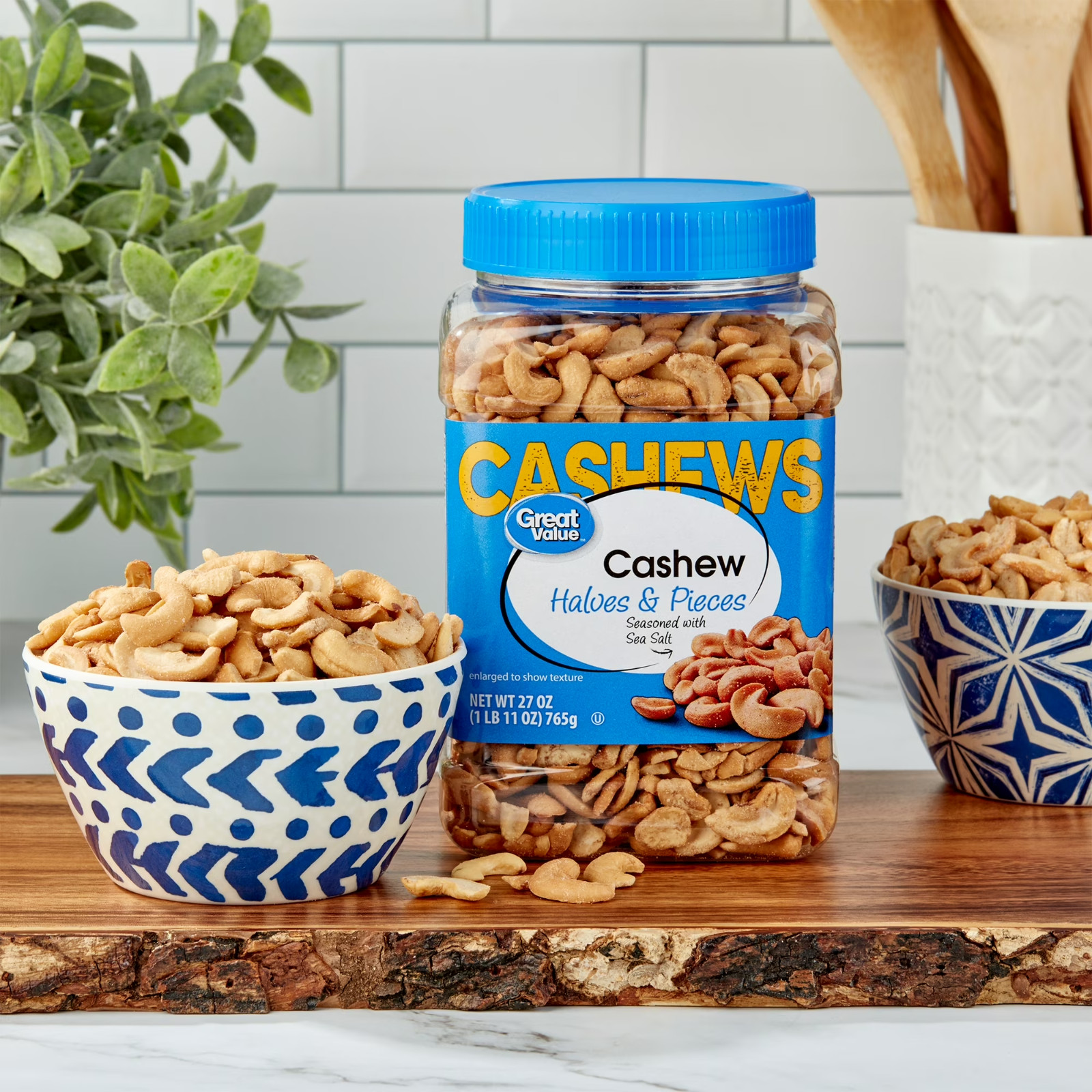 Great Value Cashew Halves & Pieces 27 oz | Fresh | Usually Delivered in 2–3 Days