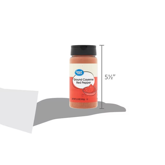 Great Value Ground Cayenne Red Pepper 5.2 oz Spice Shaker Bottle Pure Seasoning