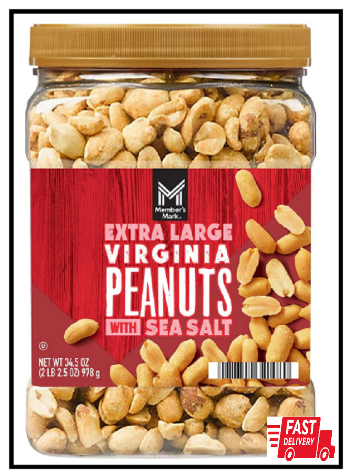 2 PACK – Member’s Mark Extra Large Virginia Peanuts 34.5 oz. (Total 69 oz.)