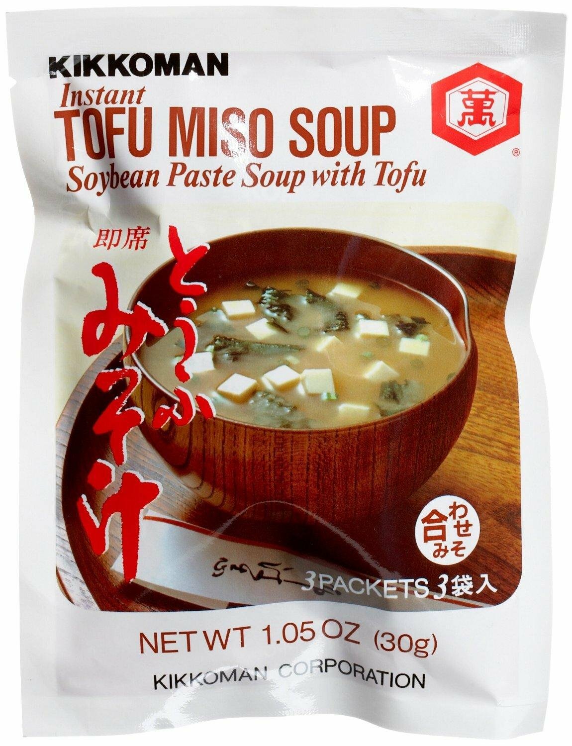 Kikkoman Instant TOFU MISO Soybean Paste Soup w/ Tofu 1.05oz (30g) Made in Japan