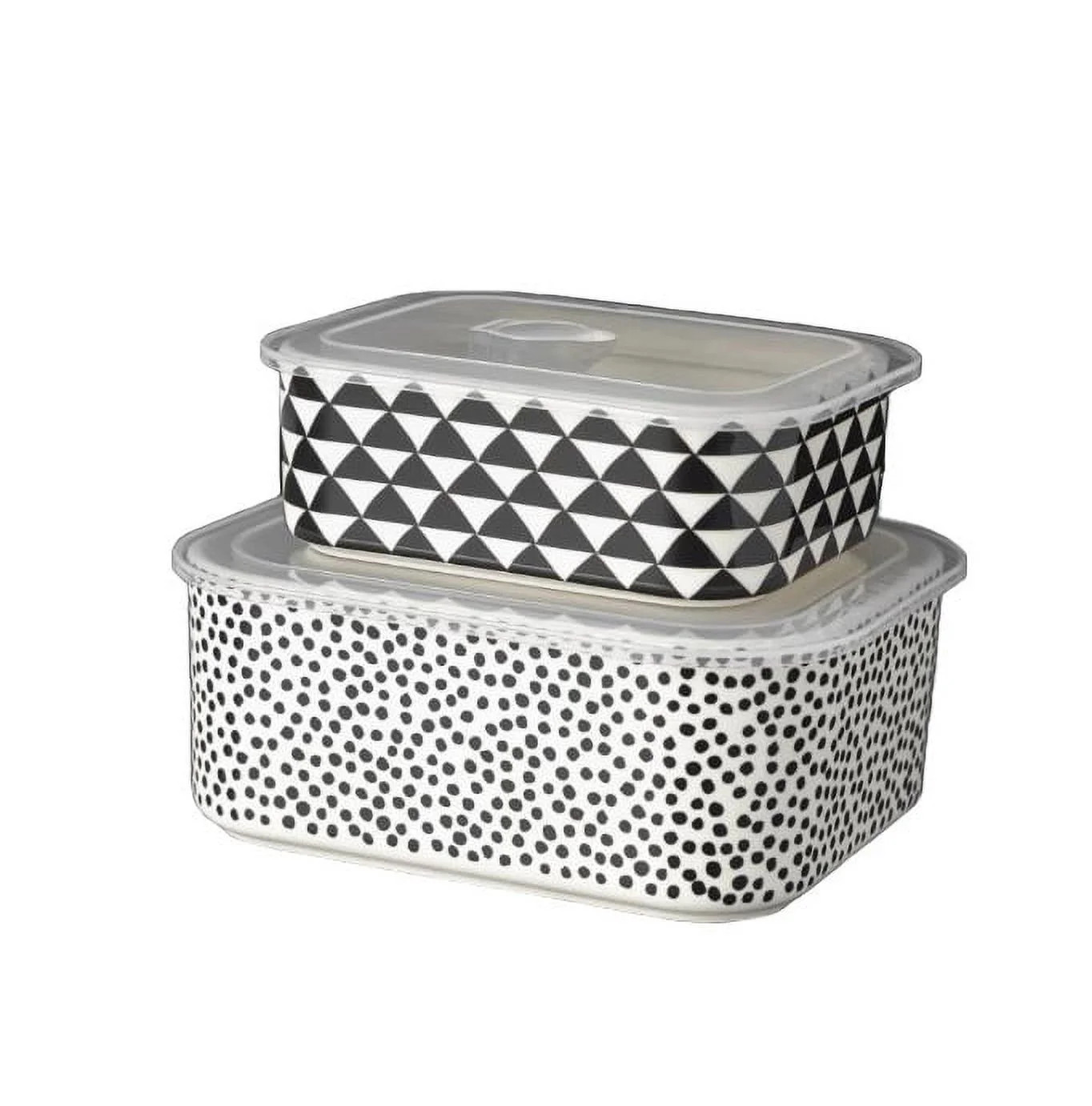 Thyme & Table 4-Piece Rectangle Ceramic Baking Dish & Lid Set – Dot