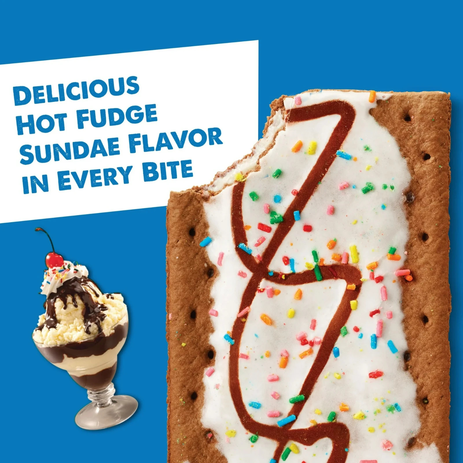 Pop-Tarts Frosted Hot Fudge Sundae Toaster Pastries, Breakfast Foods 27 oz 16 Ct