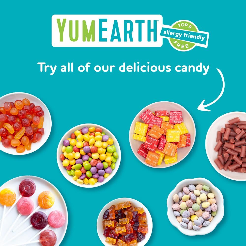 YumEarth Giggles 5oz Pack of 6 Multi Color Fruity Candy Allergy Friendly Treats